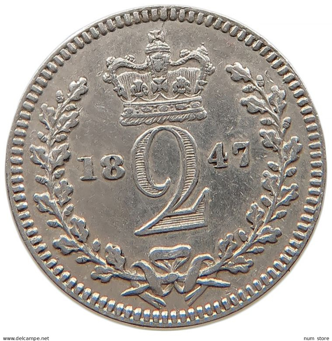 GREAT BRITAIN 2 PENCE MAUNDY 1847 Victoria 1837-1901 #t022 0393 - E. 1 1/2 - 2 Pence