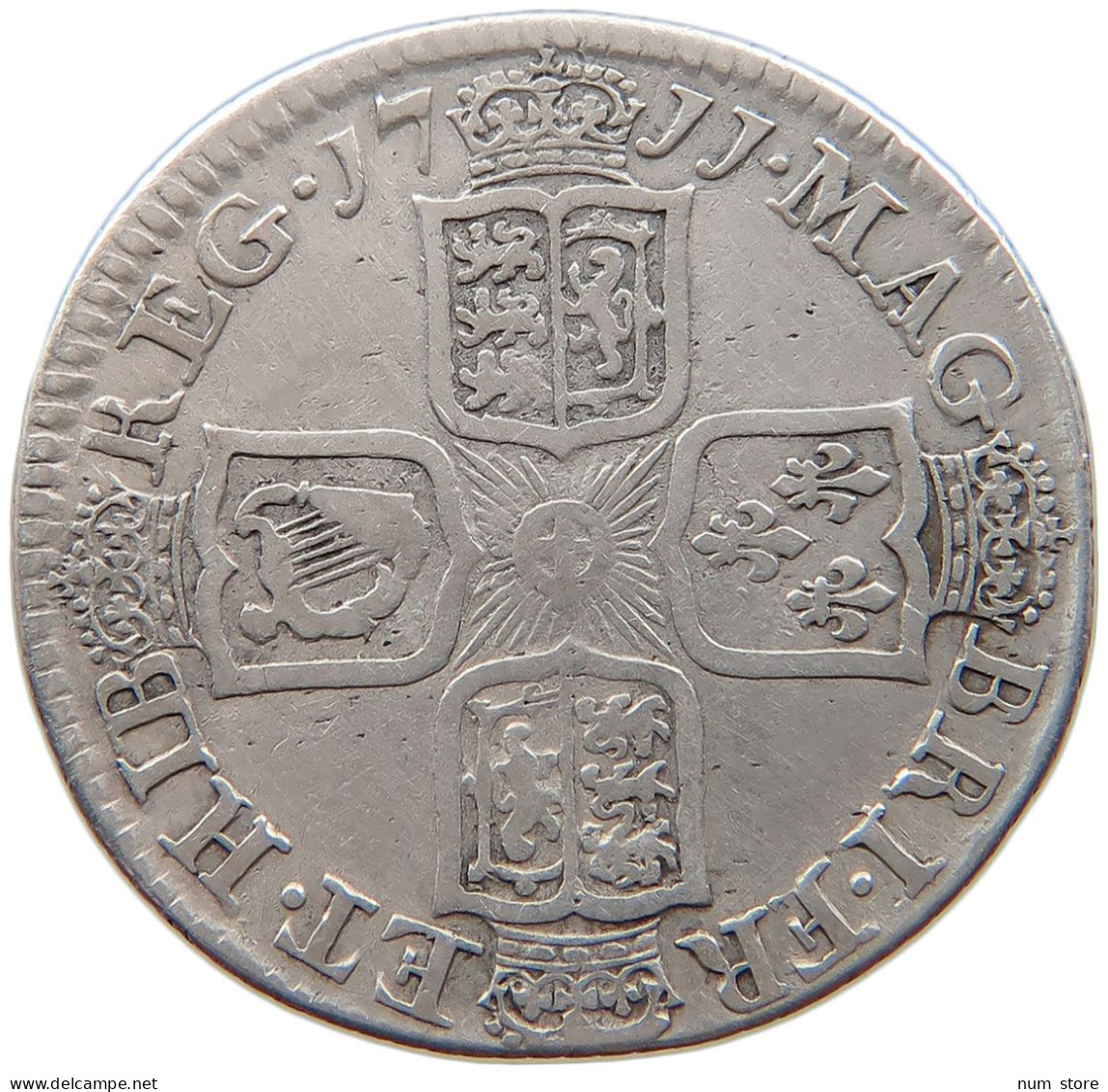 GREAT BRITAIN SHILLING 1711 Anne (1702-1714) #t019 0235 - H. 1 Shilling