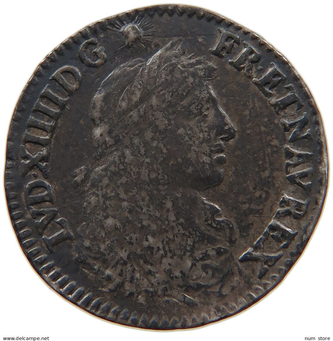 FRENCH COLONIES 5 SOLS 1/12 ECU 1670 A Louis XIV. (1643–1715) PARIS MINT, VERY RARE #t027 0051 - Colonie Francesi (1817-1844)