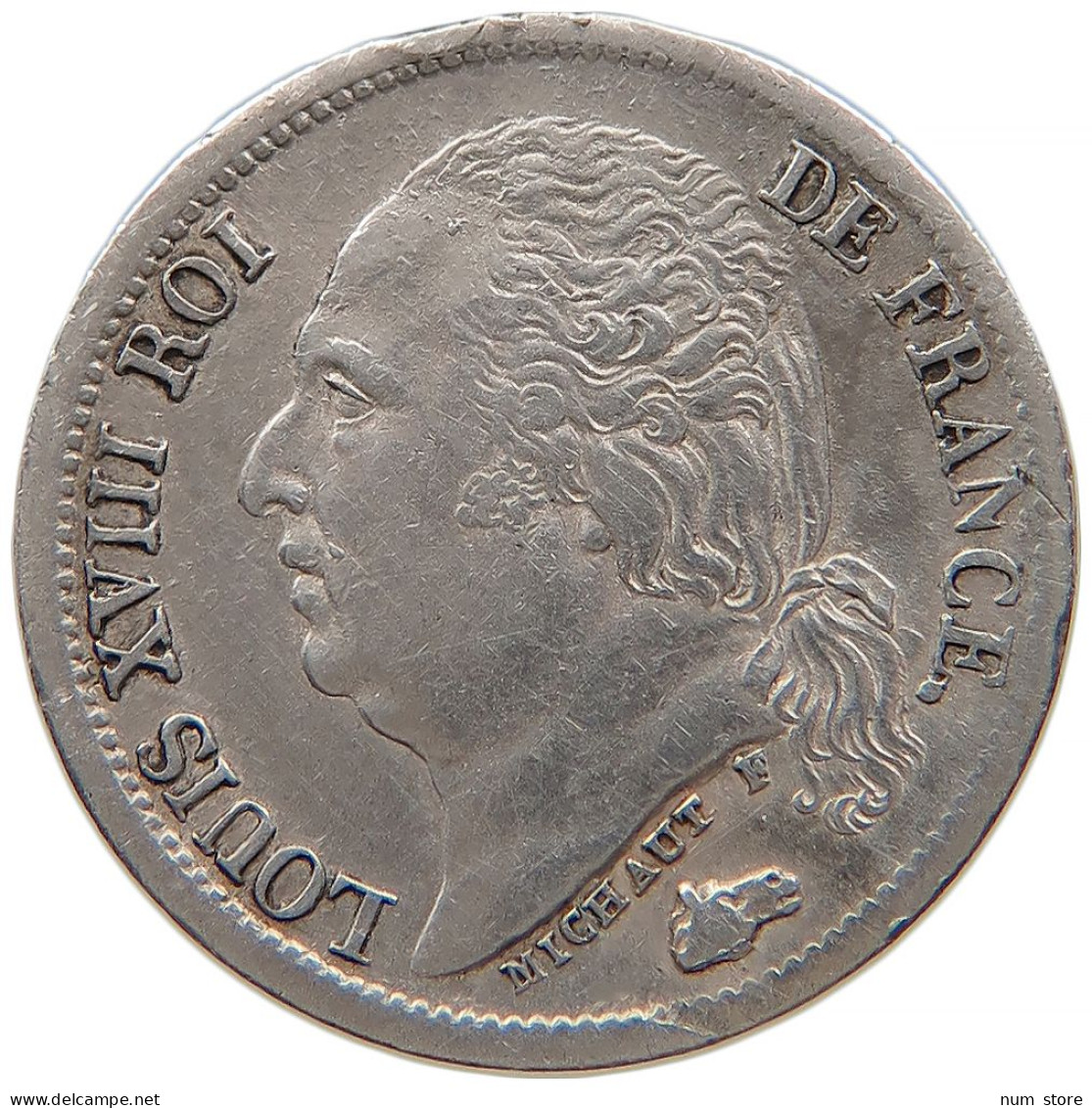 FRANCE 1/2 FRANC 1824 A LOUIS XVIII. (1814, 1815-1824) #t024 0309 - 1/2 Franc