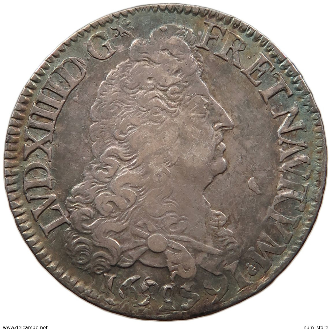 FRANCE ECU 1691 A PARIS  Louis XIV. (1643–1715) OVERSTRUCK #t029 0015 - 1643-1715 Ludwig XIV.