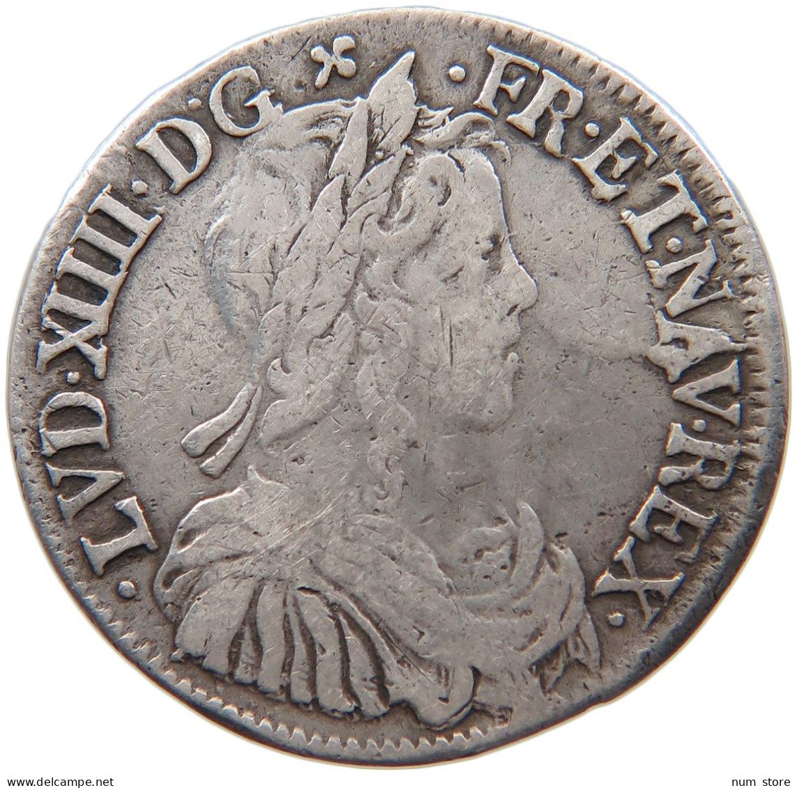 FRANCE 1/2 ECU 1650 N Montpellier  Louis XIV. (1643–1715) #t029 0057 - 1643-1715 Louis XIV Le Grand