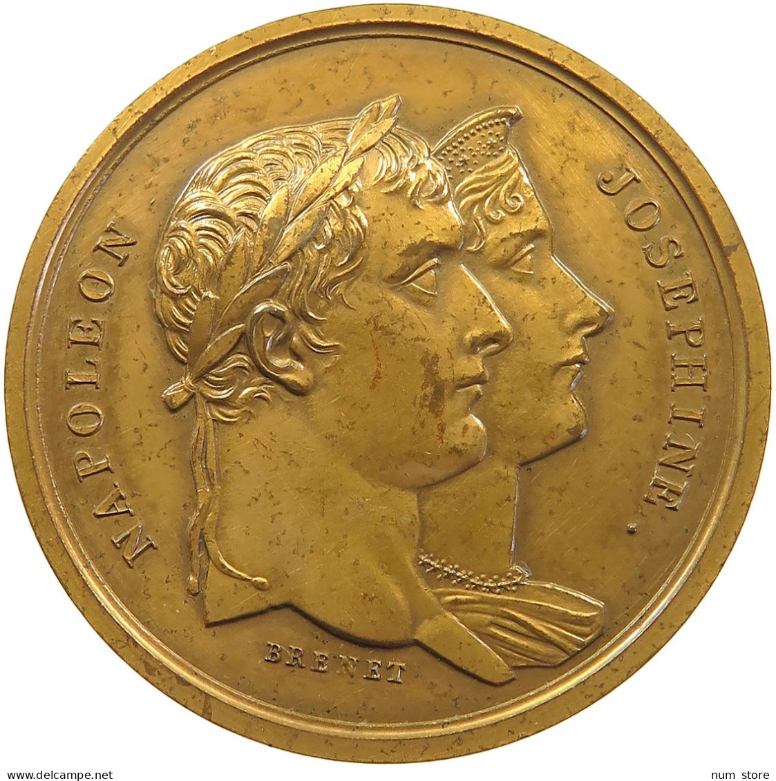 FRANCE MEDAILLE 1804 Napoleon I, Josephine . Commemorating The Coronation Celebrations At PARIS #sm05 0997 - Royaux / De Noblesse
