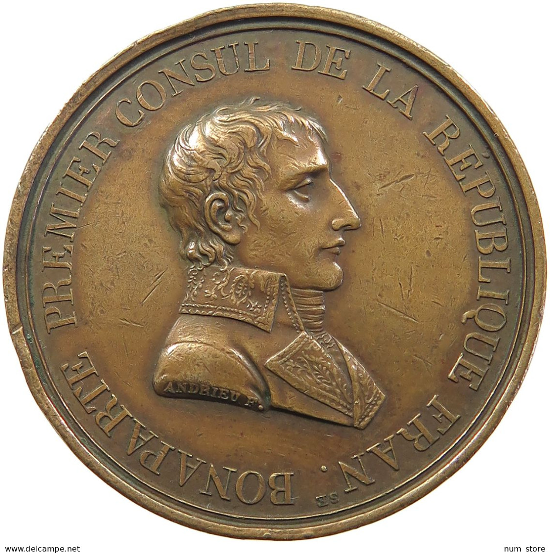 FRANCE MEDAILLE 1802-3 Napoleon I. (1804-1814, 1815) PAIX DE LUNEVILLE #sm05 0983 - Royaux / De Noblesse