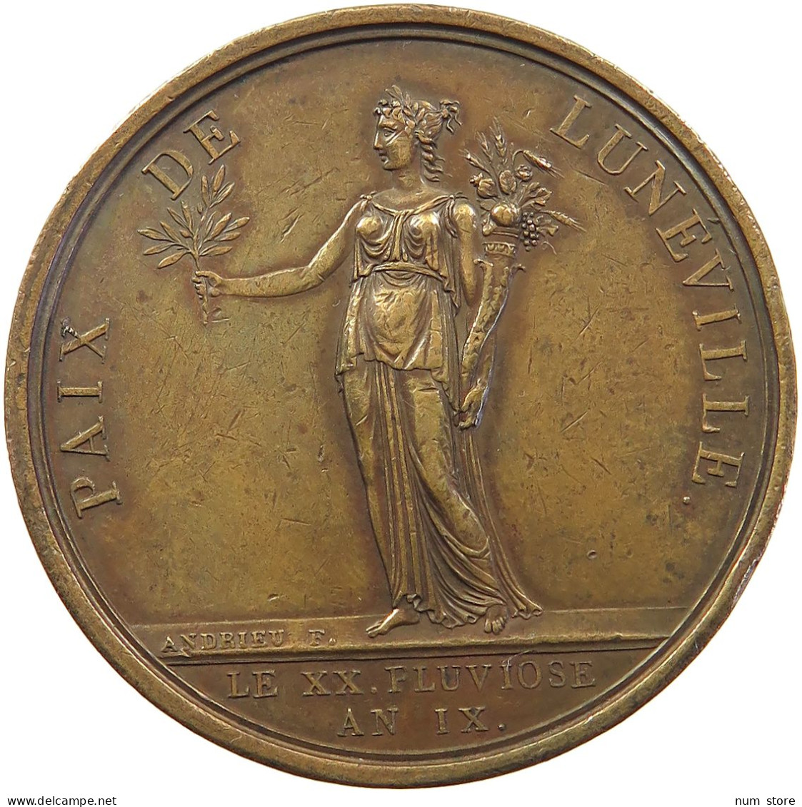 FRANCE MEDAILLE 1802-3 Napoleon I. (1804-1814, 1815) PAIX DE LUNEVILLE #sm05 0983 - Royal / Of Nobility