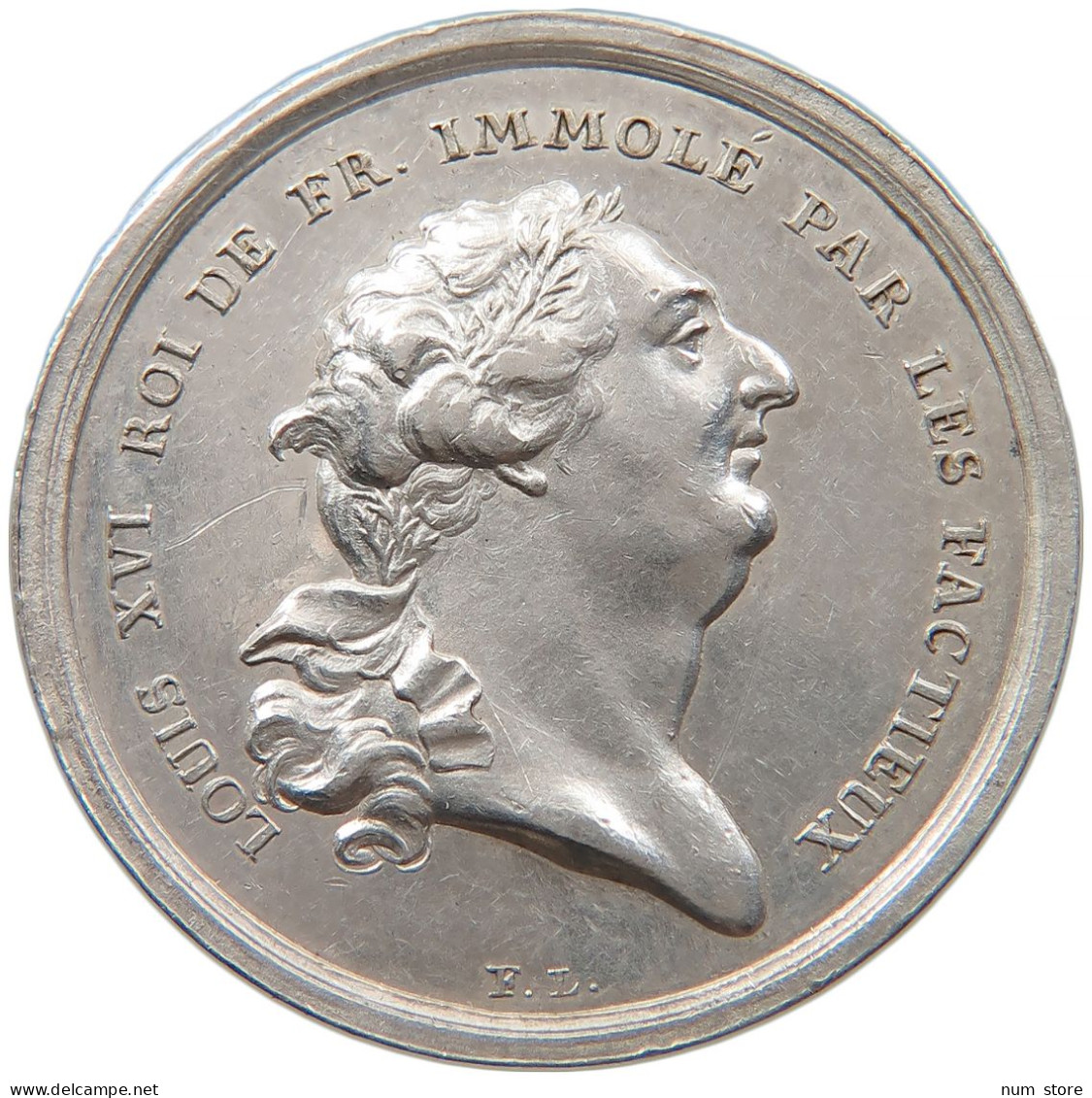 FRANCE MEDAILLE 1793 Jeton D'argent De La Mort De Louis XVI 1793 - Graveur Loos #sm05 1015 - Royaux / De Noblesse