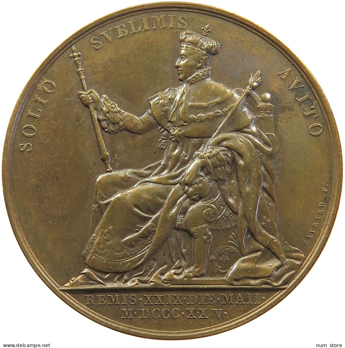 FRANCE MEDAILLE 1825 Charles X. (1824-1830) Sacre à Reims Le 29 Mai 1825, Par Gayrard #sm05 0993 - Royal / Of Nobility