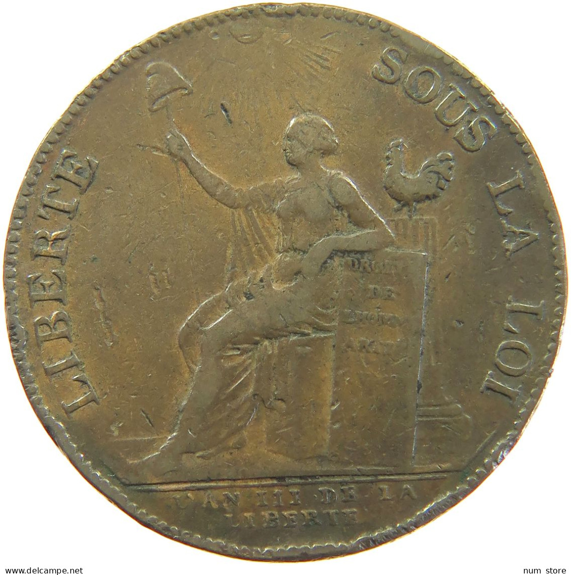 FRANCE 2 SOLS 1791 MONNERON #sm05 1029 - 1791-1792 Constitution (An I)
