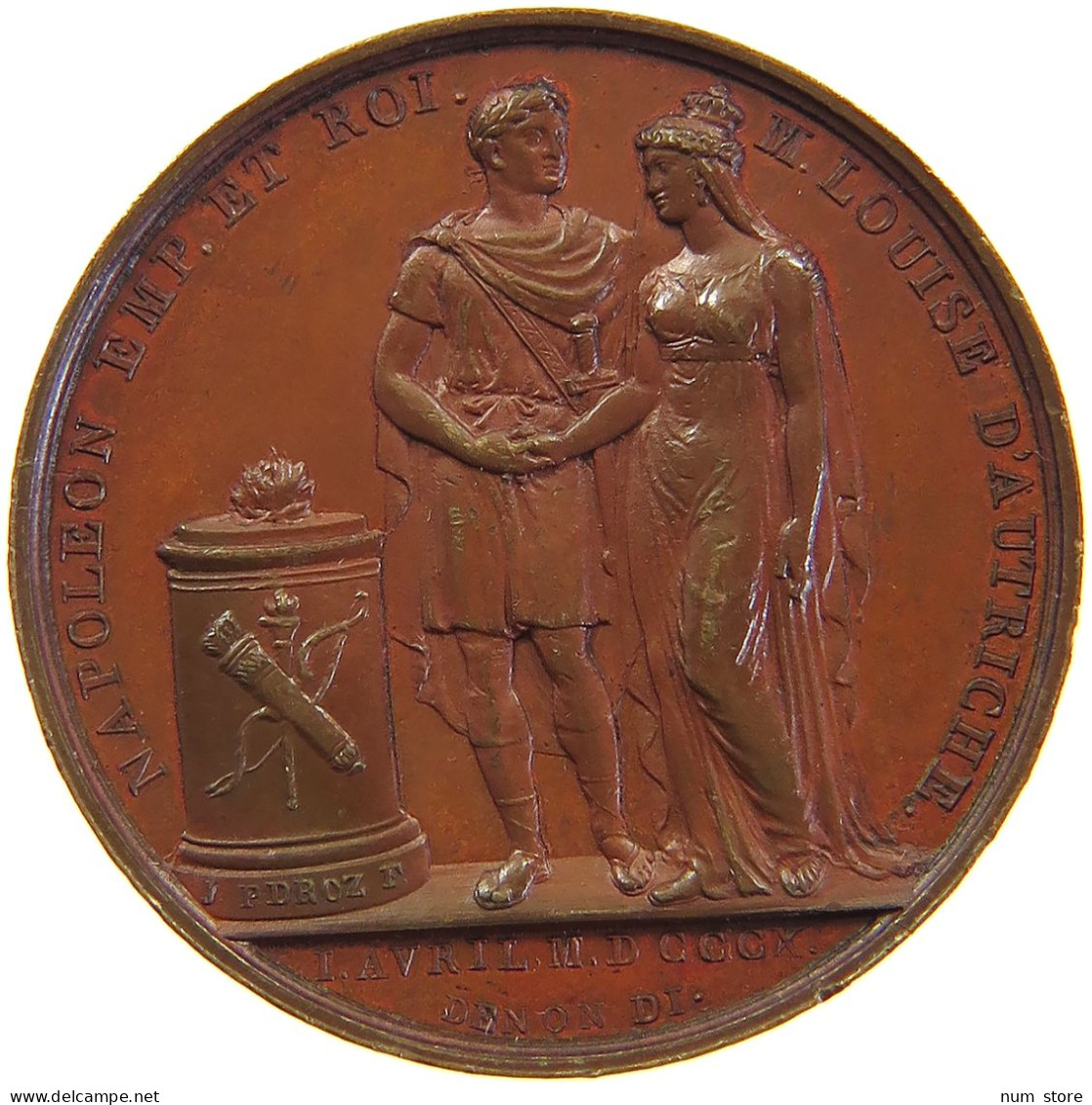 FRANCE MEDAILLE 1810 Napoleon I. (1804-1814, 1815) Vermählung Mit Maria Louise In Paris #sm05 1027 - Monarquía / Nobleza