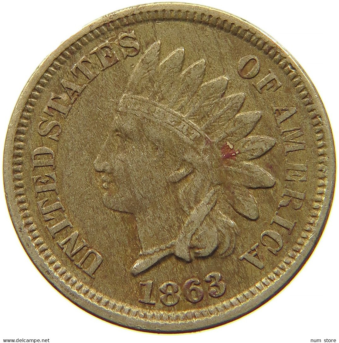 UNITED STATES OF AMERICA CENT  INDIAN HEAD #t027 0477 - 1859-1909: Indian Head