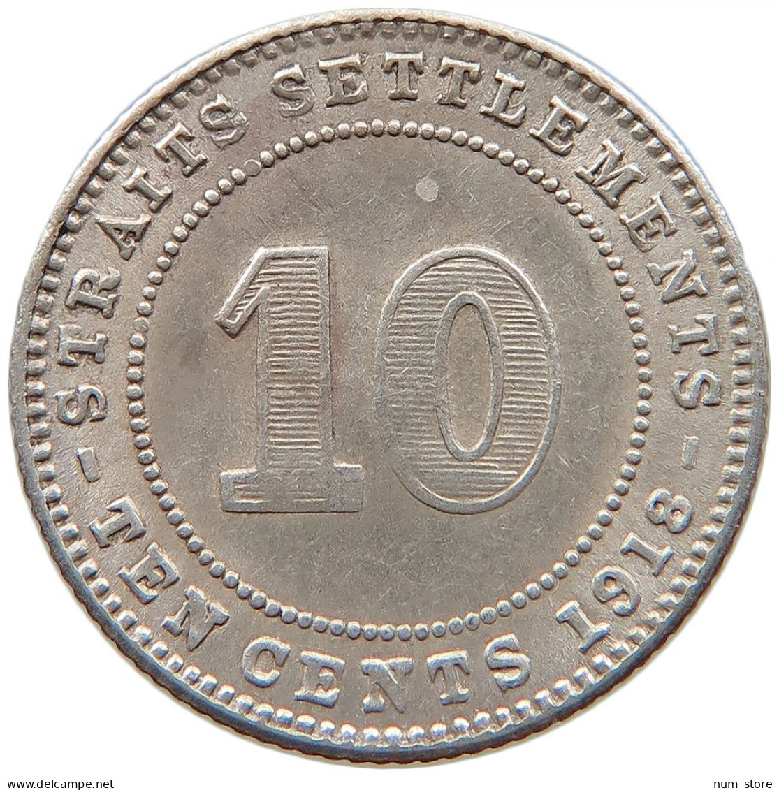 STRAITS SETTLEMENTS 10 CENTS 1918 George V. (1910-1936) #t022 0527 - Colonies