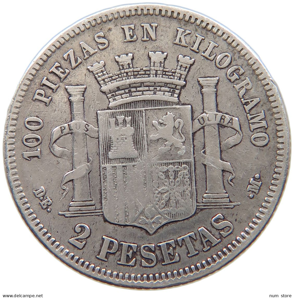 SPAIN 2 PESETAS 1870 Provisional Government #t026 0161 - Premières Frappes