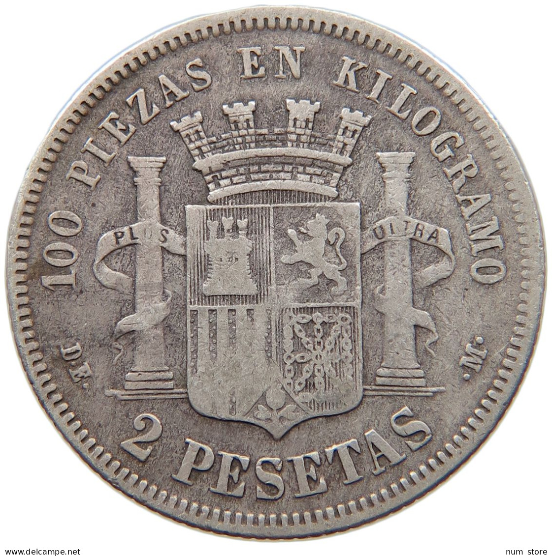 SPAIN 2 PESETAS 1870 Provisional Government #t026 0163 - Premières Frappes