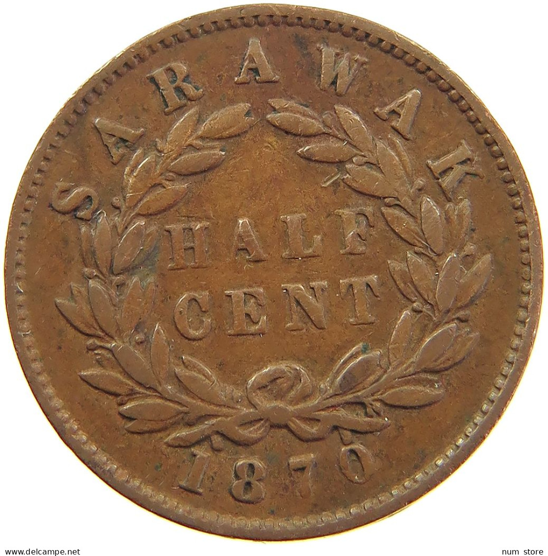 SARAWAK 1/2 CENT 1870 C. Brooke (1868-1917) #t024 0261 - Kolonies