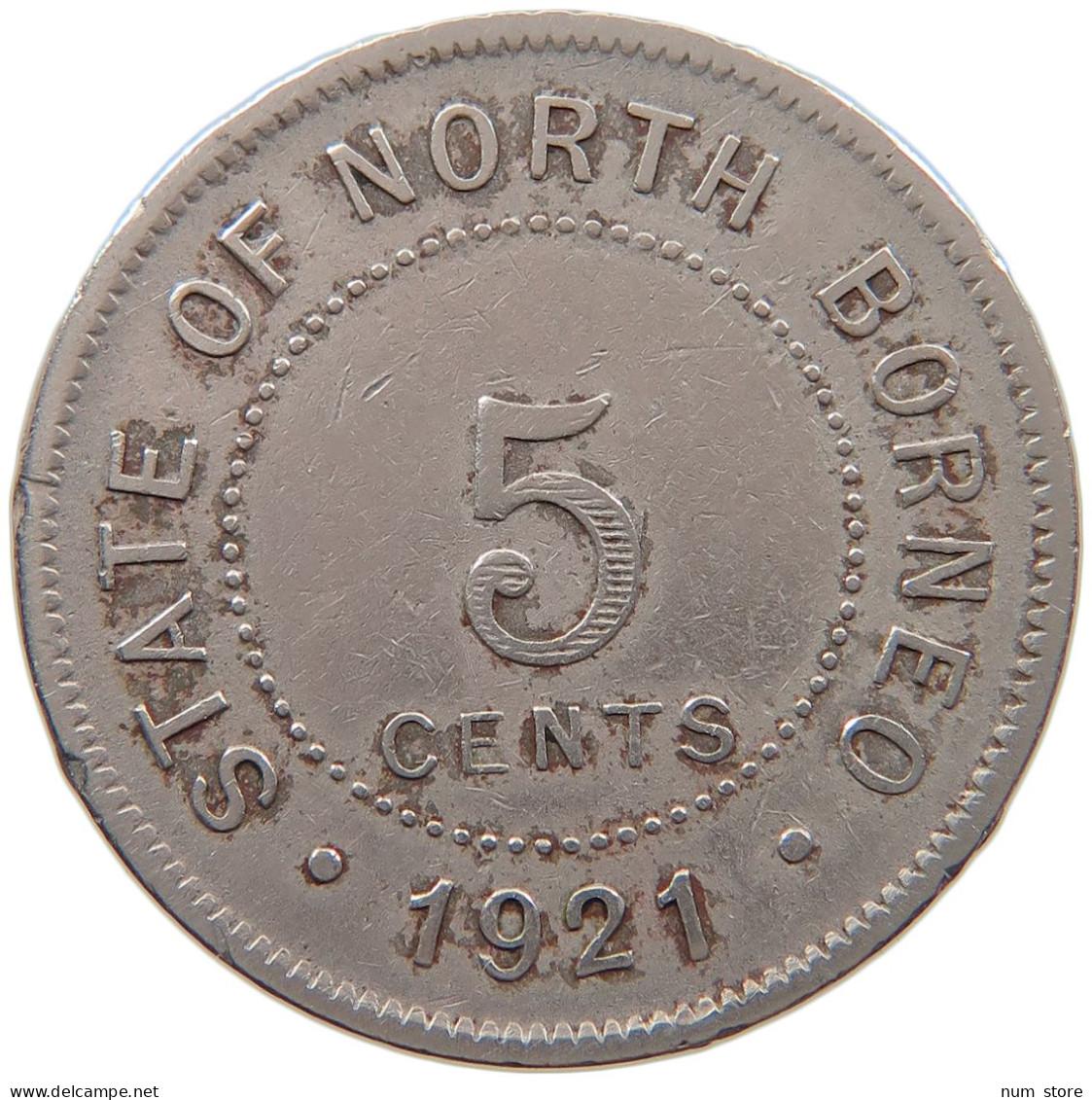 NORTH BORNEO 5 CENTS 1921 George V. (1910-1936) #t024 0249 - Kolonien