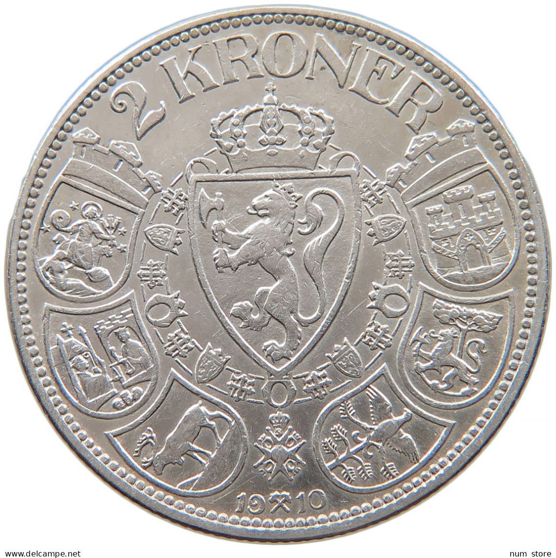 NORWAY 2 KRONER 1910 HAAKON VII. 1905-1957 #t025 0145 - Norway