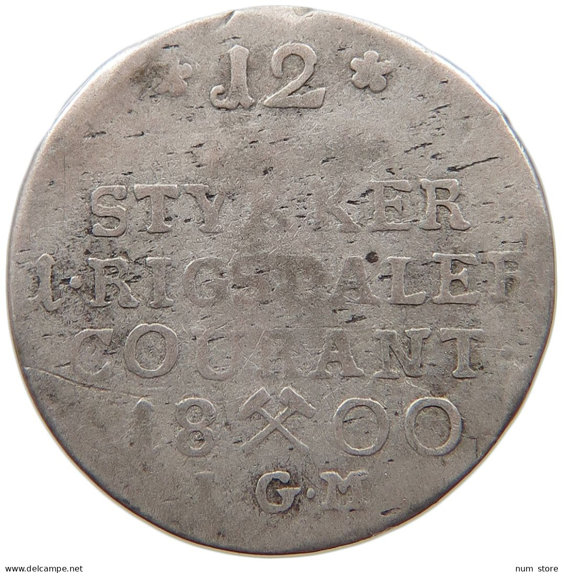 NORWAY 1/12 RIGSDALER 1800 IGM Christian VII. (1766-1808) #t027 0019 - Norway