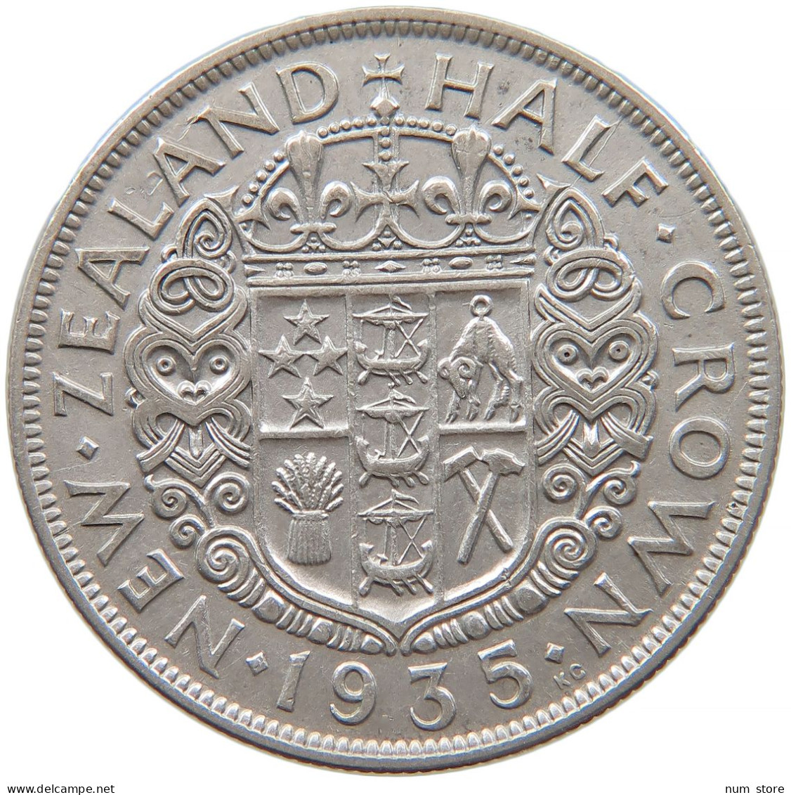 NEW ZEALAND 1/2 HALF CROWN 1935 George V. (1910-1936) #t023 0305 - Nouvelle-Zélande