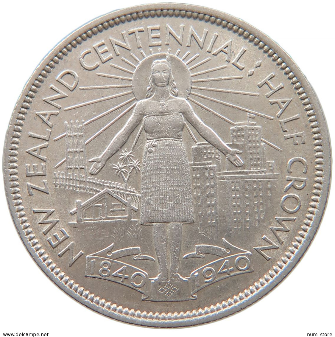 NEW ZEALAND 1/2 HALF CROWN 1940 George VI. (1936-1952) #t023 0301 - Neuseeland