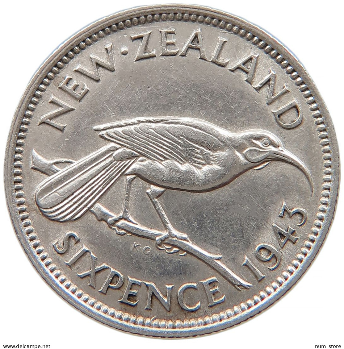 NEW ZEALAND SIXPENCE 1943 George VI. (1936-1952) #t022 0613 - Neuseeland