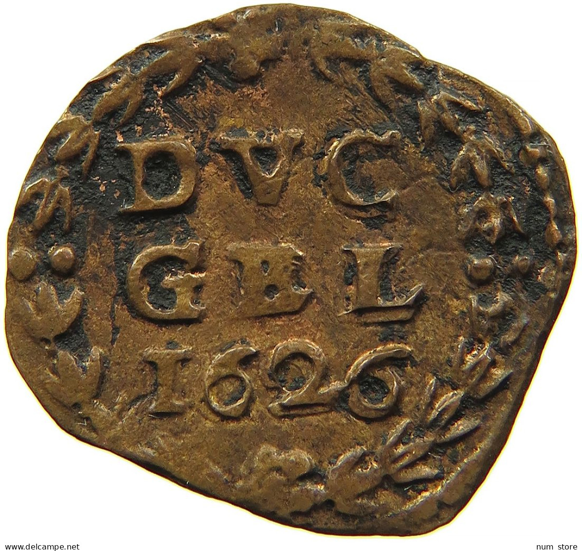 NETHERLANDS GELDERLAND DUIT 1626  #t027 0485 - Provincial Coinage