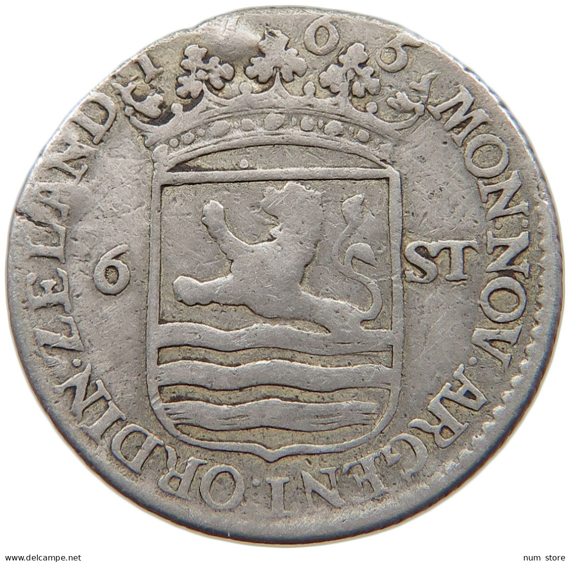 NETHERLANDS ZEELAND 6 STUIVERS 1765  #t026 0187 - Monedas Provinciales