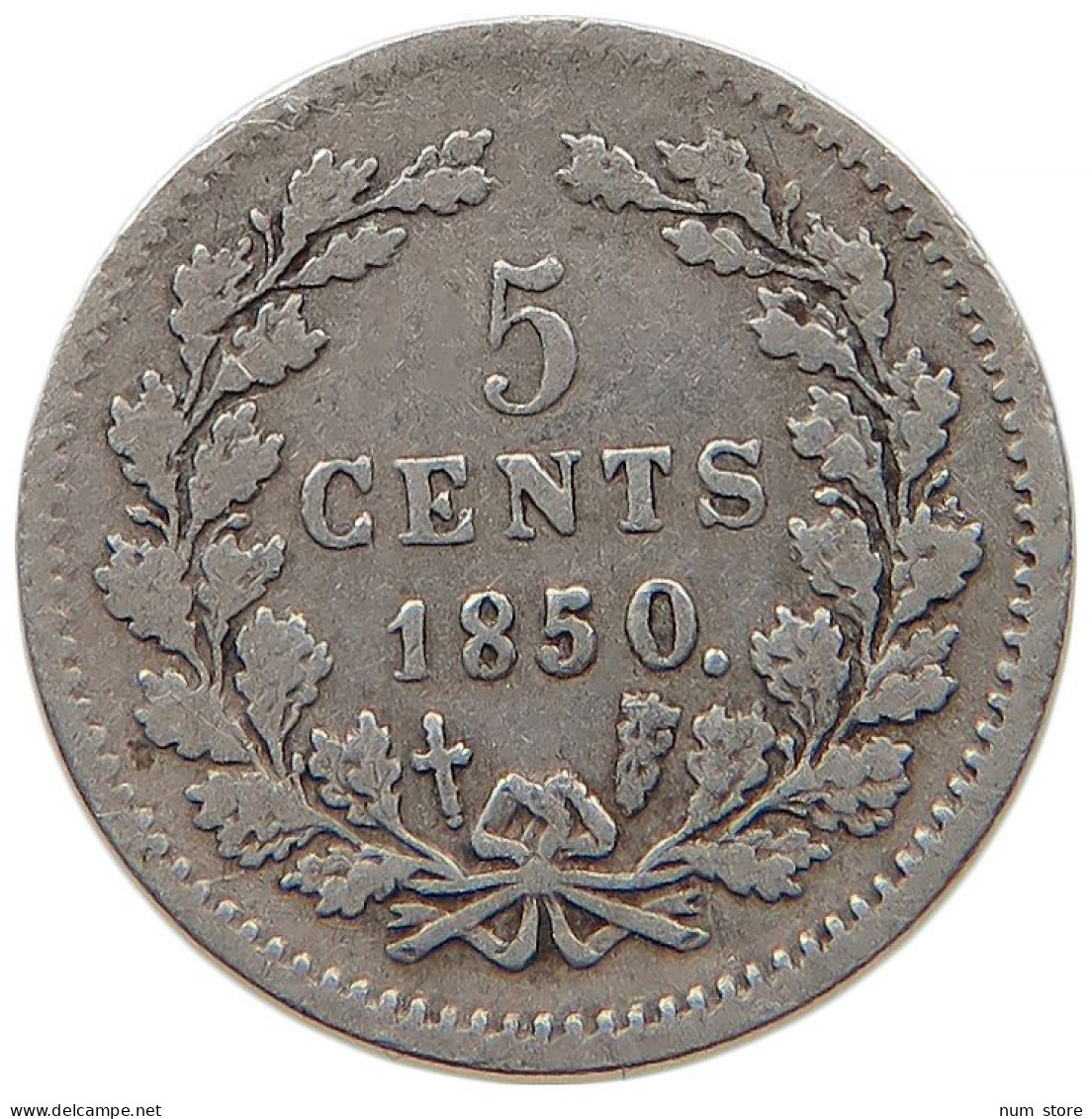 NETHERLANDS 5 CENTS 1850 Willem III. 1849-1890 #t024 0285 - 1849-1890 : Willem III