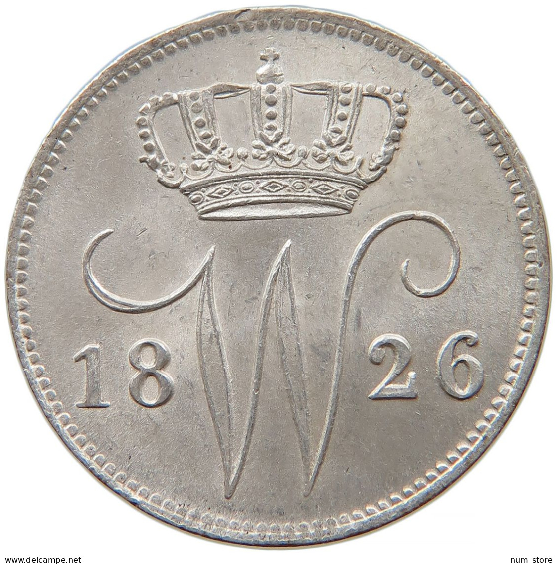 NETHERLANDS 25 CENTS 1826 WILLEM I. 1815-1840 #t022 0635 - 1815-1840: Willem I