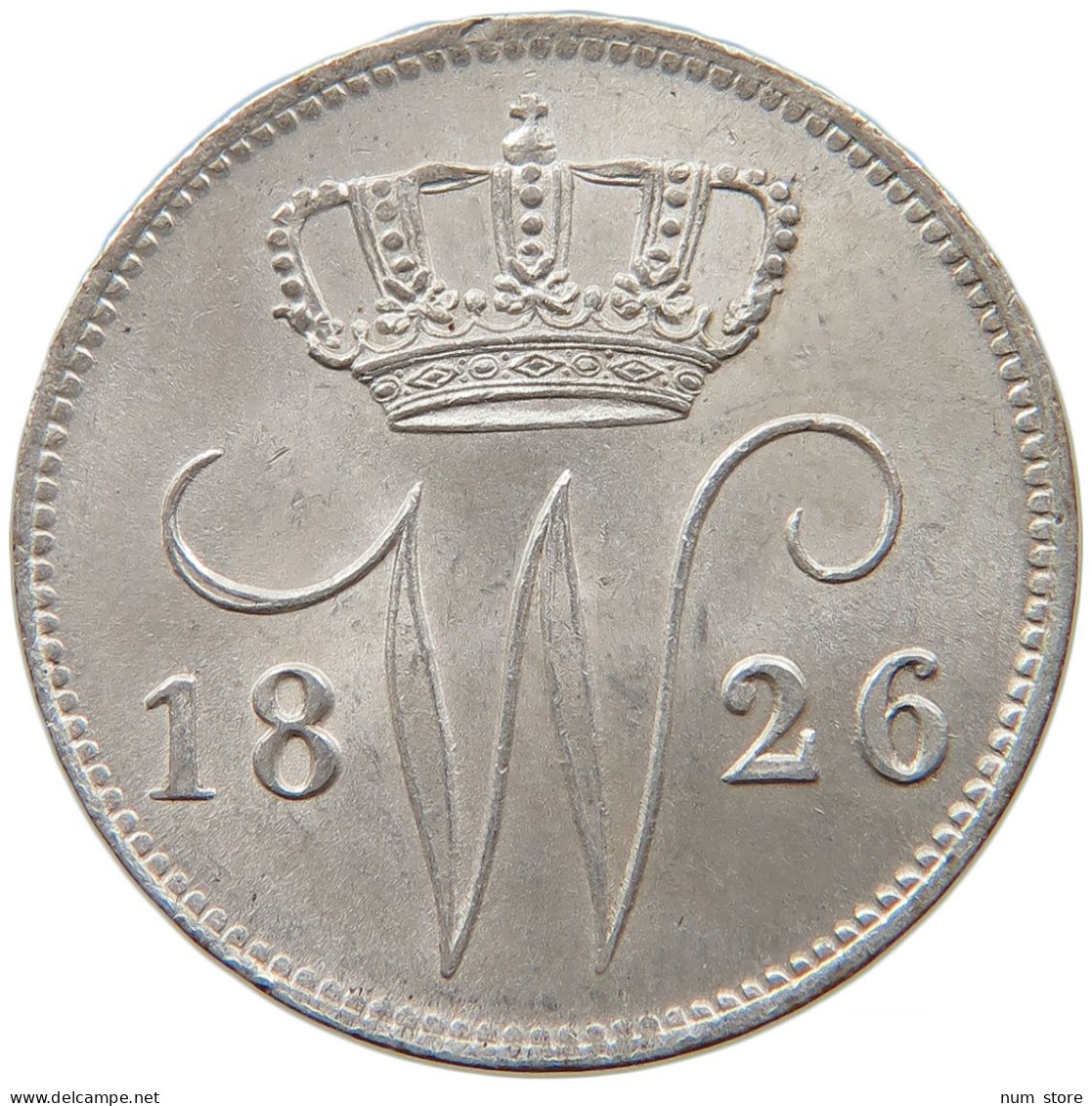 NETHERLANDS 25 CENTS 1826 WILLEM I. 1815-1840 #t022 0635 - 1815-1840 : Willem I