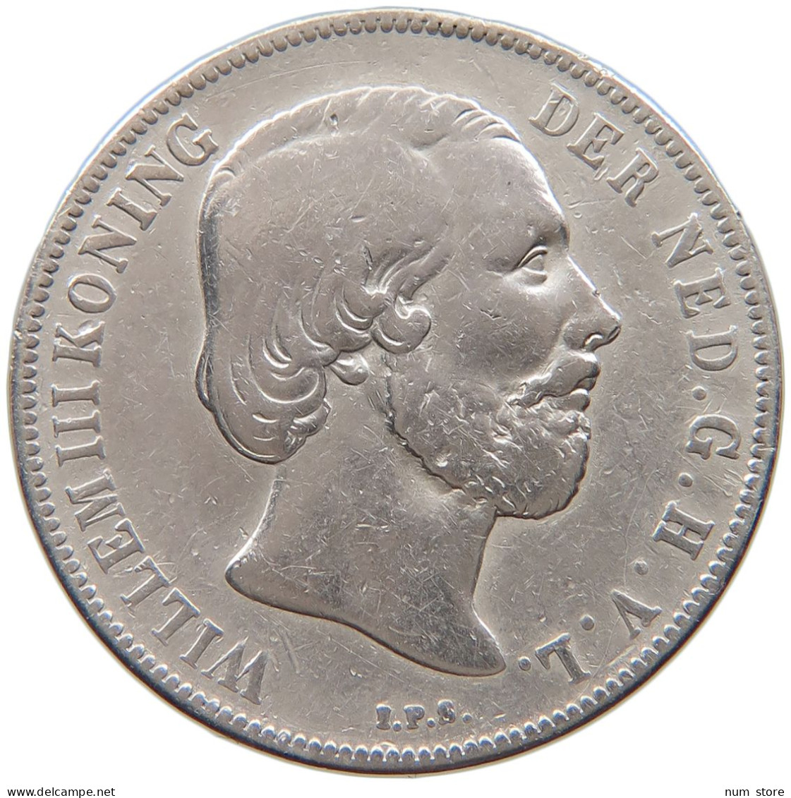 NETHERLANDS GULDEN 1865 Willem III. 1849-1890 #t027 0151 - 1849-1890: Willem III.