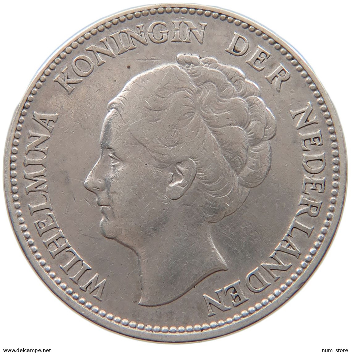 NETHERLANDS GULDEN 1923 Wilhelmina 1890-1948 #t027 0179 - 1 Florín Holandés (Gulden)