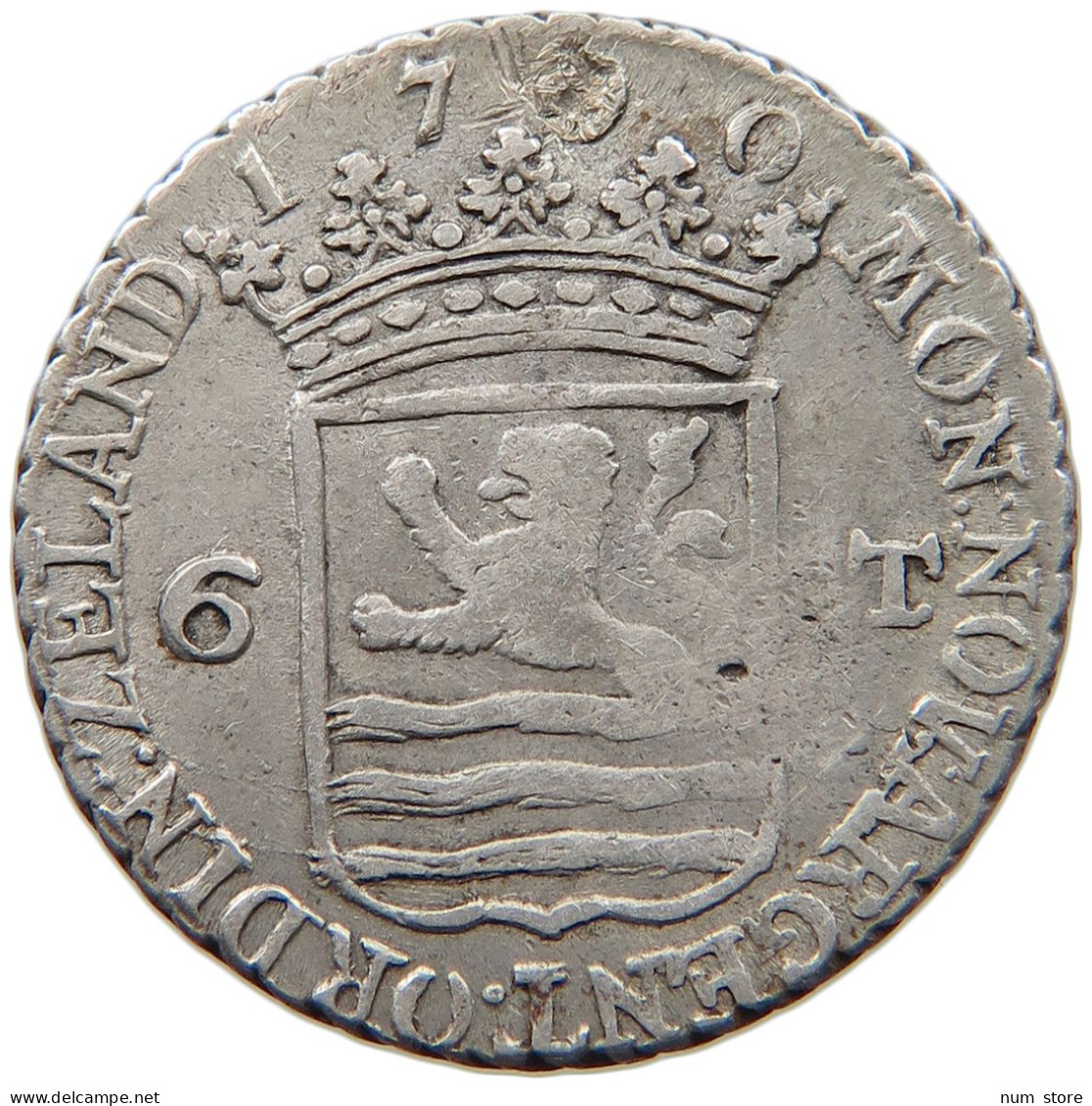 NETHERLANDS ZEELAND 6 STUIVERS 1790  #t026 0185 - Provincial Coinage