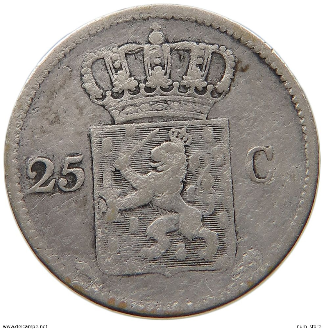 NETHERLANDS 25 CENTS 1 WILLEM I. 1815-1840 #t027 0203 - 1815-1840 : Willem I