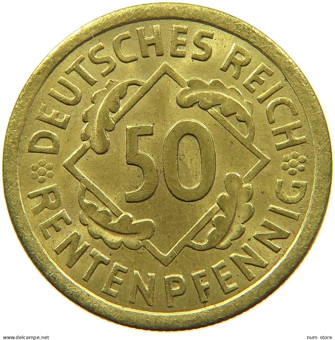 WEIMARER REPUBLIK 50 RENTENPFENNIG 1924 A  #t029 0215 - 50 Rentenpfennig & 50 Reichspfennig