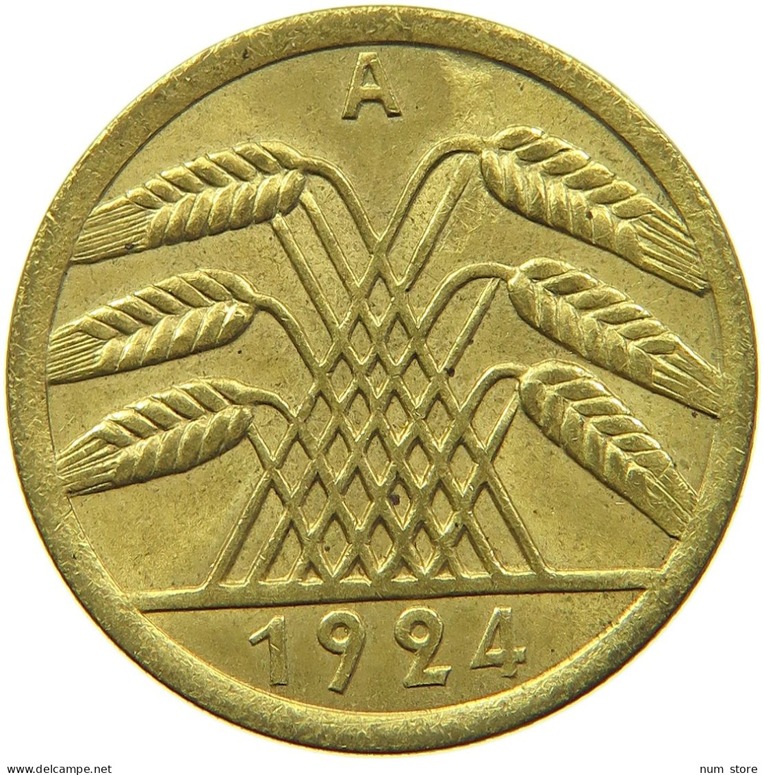 WEIMARER REPUBLIK 50 RENTENPFENNIG 1924 A  #t029 0215 - 50 Renten- & 50 Reichspfennig