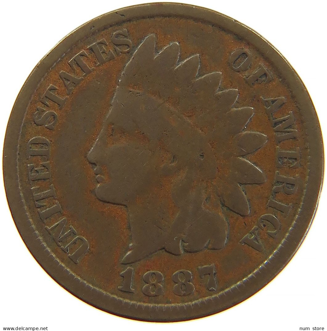 UNITED STATES OF AMERICA CENT 1887 INDIAN HEAD #t024 0139 - 1859-1909: Indian Head