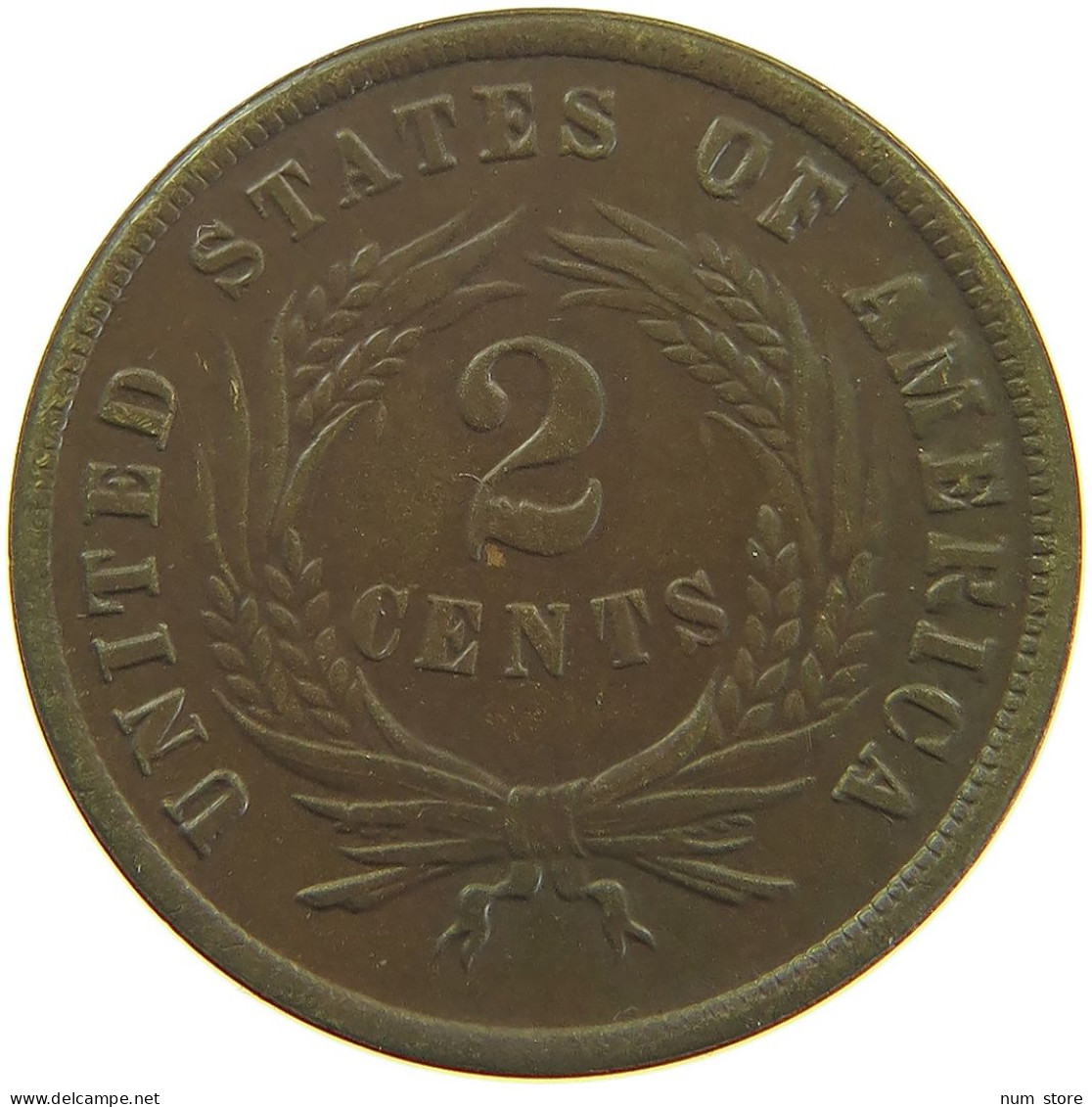 UNITED STATES OF AMERICA 2 CENTS 1864  #t024 0155 - 2, 3 & 20 Cents