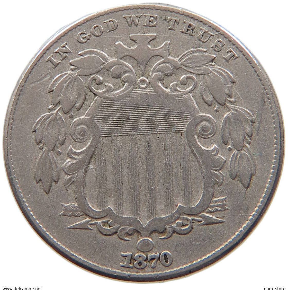 UNITED STATES OF AMERICA NICKEL 1870  #t024 0241 - 1866-83: Escudo