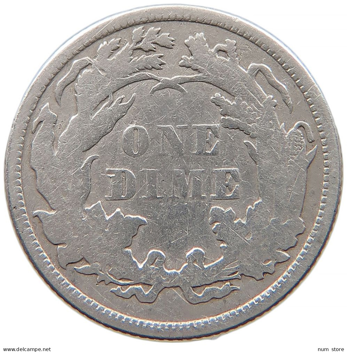 UNITED STATES OF AMERICA DIME 1861 SEATED LIBERTY #t022 0521 - 1837-1891: Seated Liberty (Libertà Seduta)