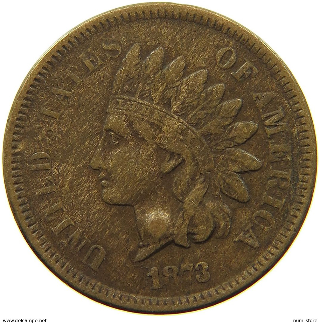 UNITED STATES OF AMERICA CENT 1873 INDIAN HEAD #t027 0469 - 1859-1909: Indian Head