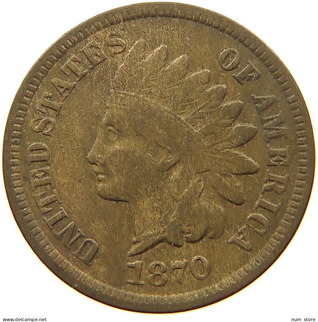 UNITED STATES OF AMERICA CENT 1870 INDIAN HEAD #t027 0475 - 1859-1909: Indian Head