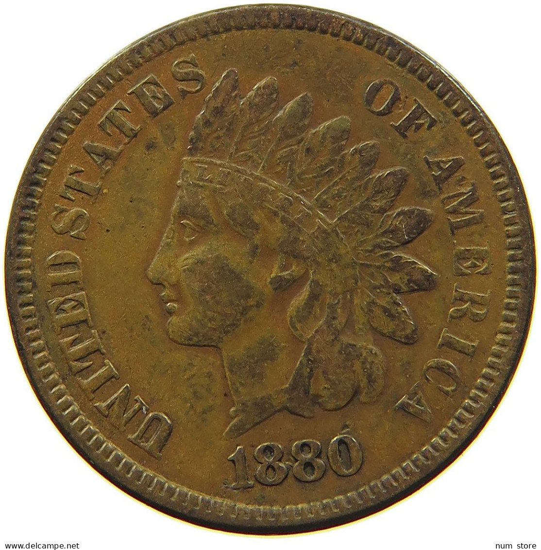 UNITED STATES OF AMERICA CENT 1880 INDIAN HEAD #t027 0471 - 1859-1909: Indian Head