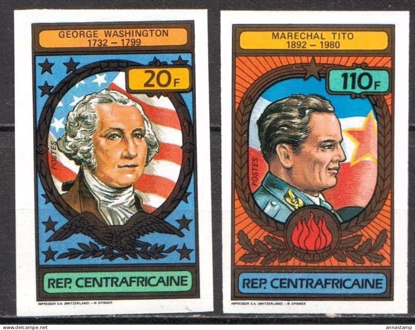 Central Africa MNH Imperforated Stamps - George Washington