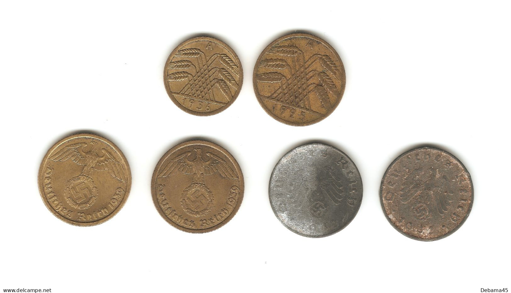 448/ Allemagne : Rép. De Weimar : 5 Et 10 Reichspfennig - 3 ème Reich : 4 X 10 Pfennig - Sammlungen