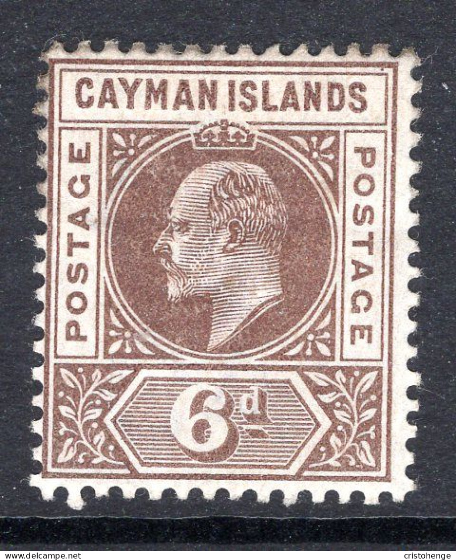 Cayman Islands 1902-03 KEVII - Wmk. Crown CA - 6d Brown HM (SG 6) - Cayman Islands