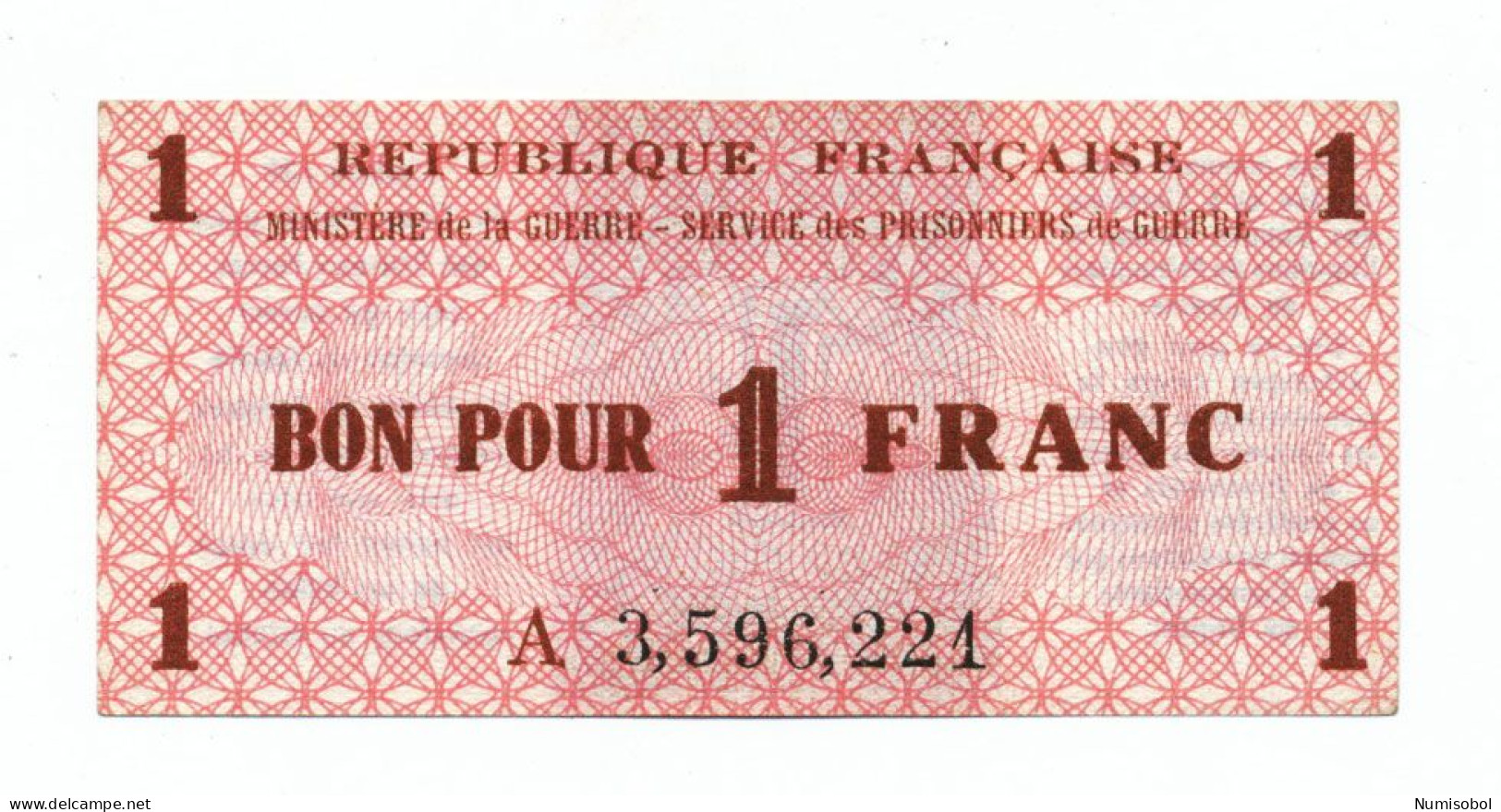 FRANCE - Bon Pour 1 Franc (Prisonniers De Guerre), UNC (F011) - Autres & Non Classés