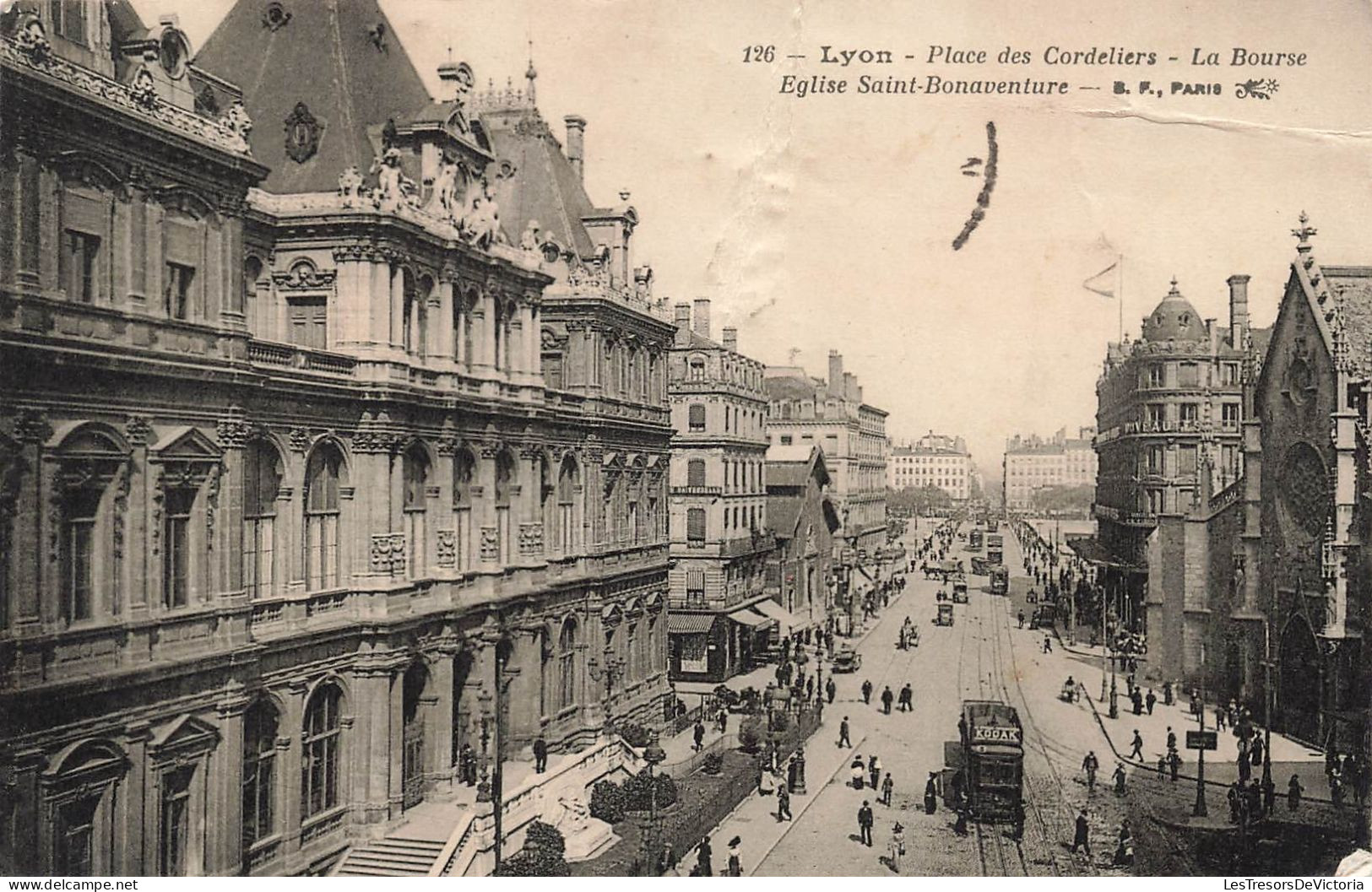 FRANCE - Lyon - Place Des Cordeliers - La Bourse - Eglise Saint Bonaventure - Carte Postale Ancienne - Autres & Non Classés