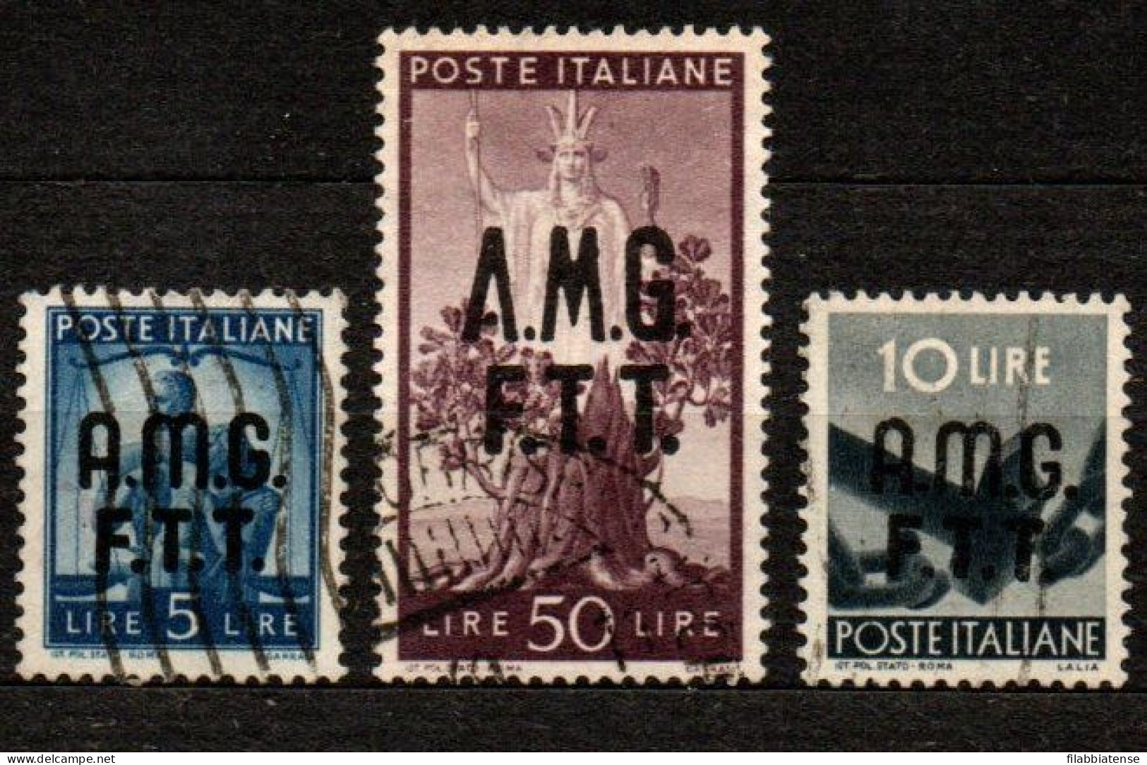 1947 - Trieste A  7 + 10 + 16 Democratica    ------- - Oblitérés