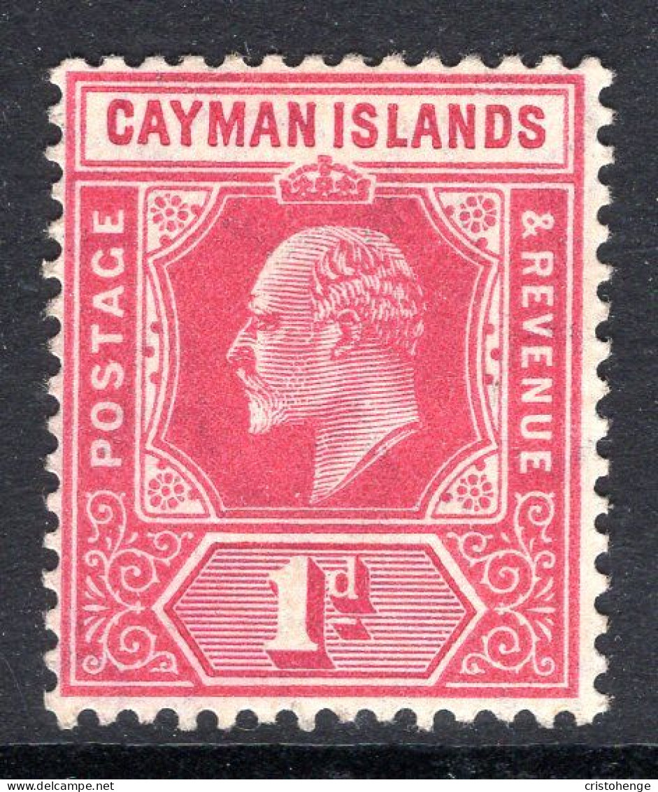 Cayman Islands 1907-09 KEVII - Wmk. Mult. Crown CA - 1d Carmine HM (SG 26) - Cayman Islands