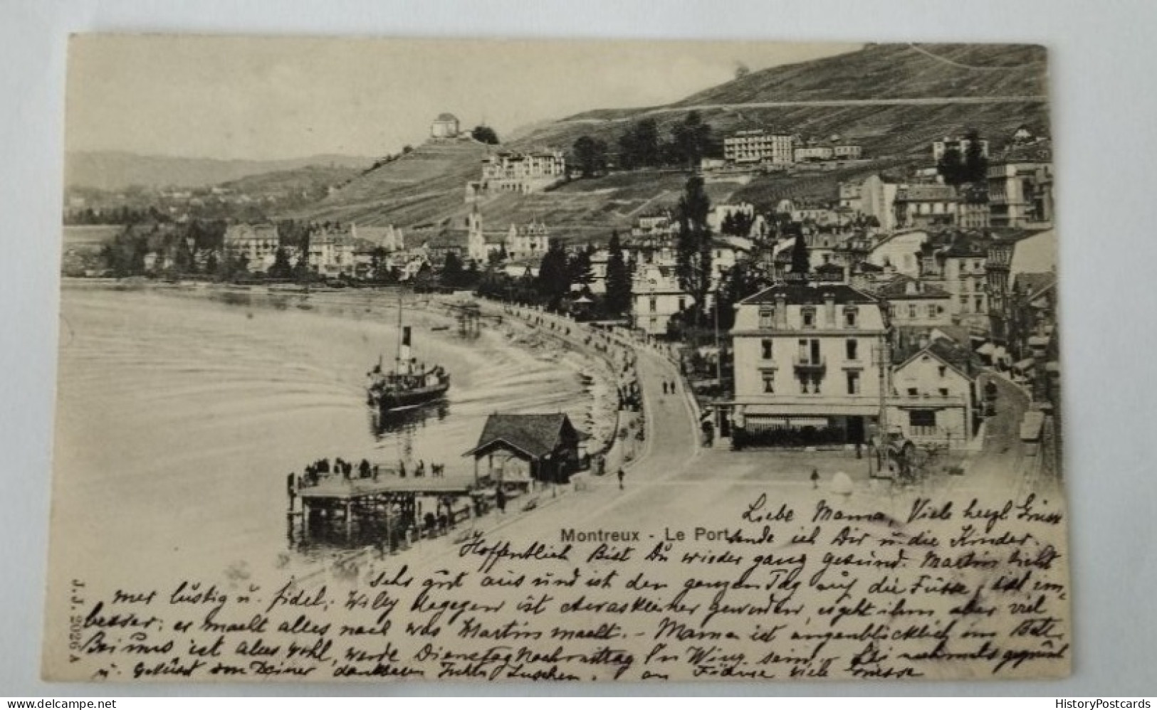 Montreux VD, Le Port, Hafen, Stadtansicht, 1902 - Montreux